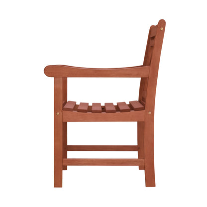 Malibu Outdoor Patio Diamond Eucalyptus Dining Armchair