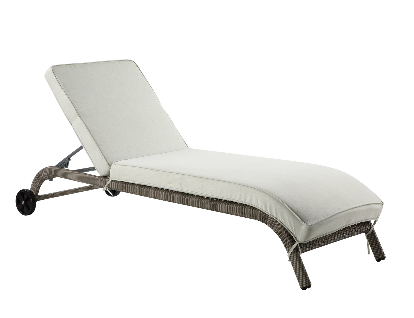 ACME Salena Patio Sun Lounge, Beige Fabric & Gray Finish OT01094