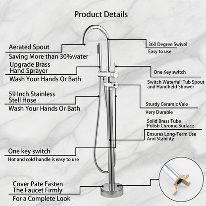 Landing Faucet Silver Metal Brass