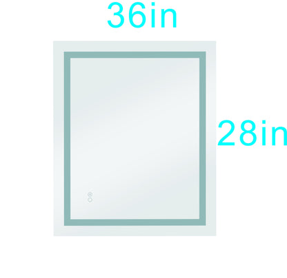 36x 28 Inch LED Mirror Bathroom Vanity Mirrors with Lights, Wall Mounted Anti-Fog Memory Large Dimmable Front Light Makeup Mirror