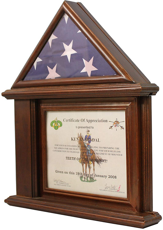 Flag Display Case with Certificate & Document Holder Frame. by The Military Gift Store