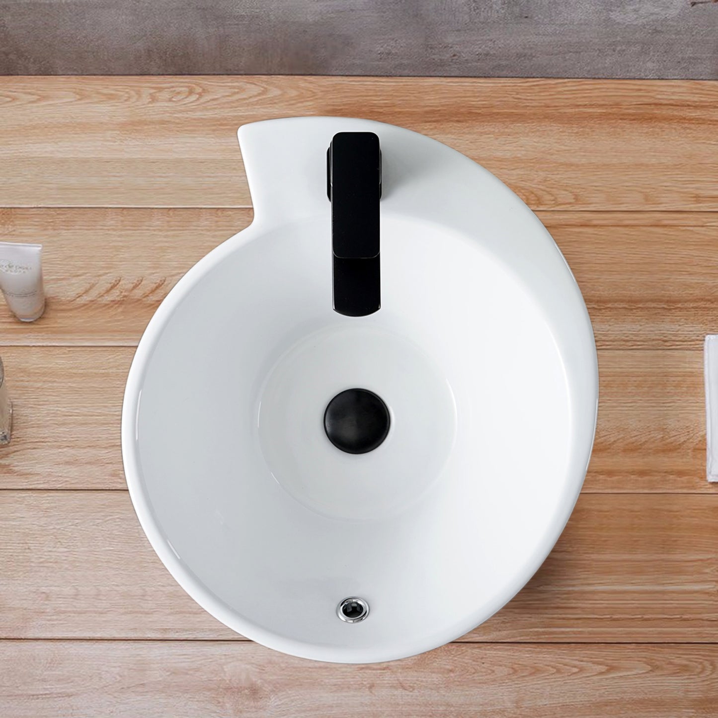 Vessel  Bathroom Sink Basin in White Ceramic