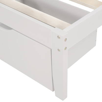 Full Size Platform Bed with Two Drawers, White(OLD SKU:WF198181AAK)