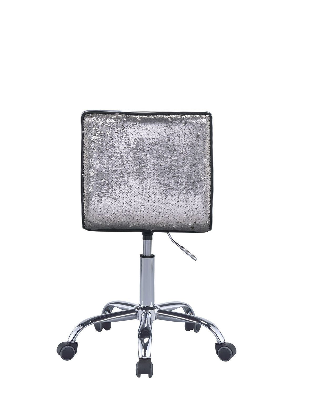 ACME Alessio Office Chair in Silver PU & Chrome 92515