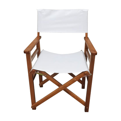 Folding Chair Wooden Director Chair Canvas Folding Chair  Folding Chair  2pcs/set   populus + Canvas (Color : White)