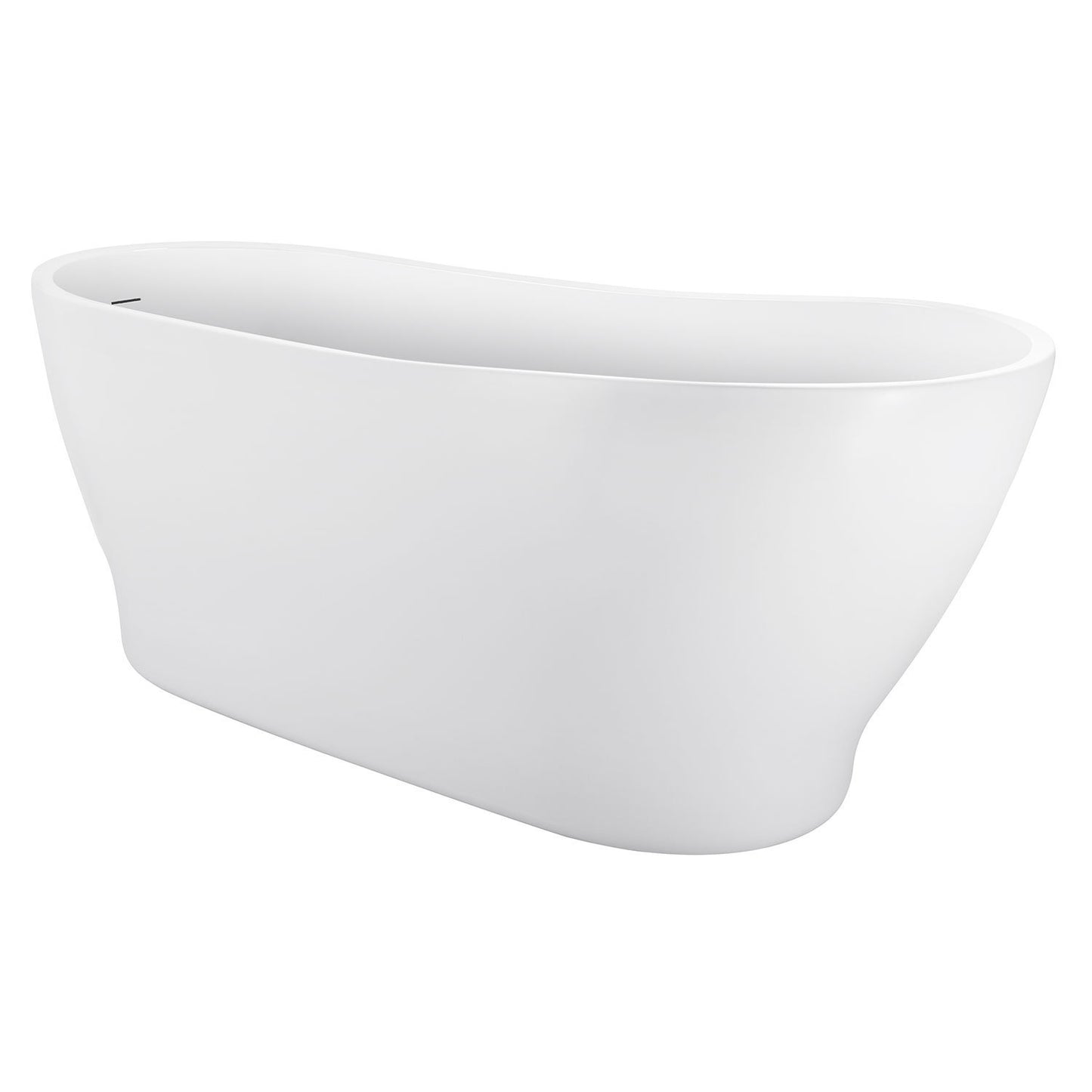 59" 100% Acrylic Freestanding Bathtub，Contemporary Soaking Tub，white Bathtub