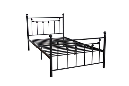 Twin  Size Metal Bed Frame with Headboard and Footboard (black )