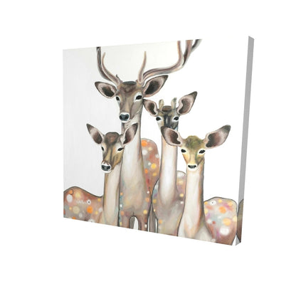 Group of abstract deers - 16x16 Print on canvas