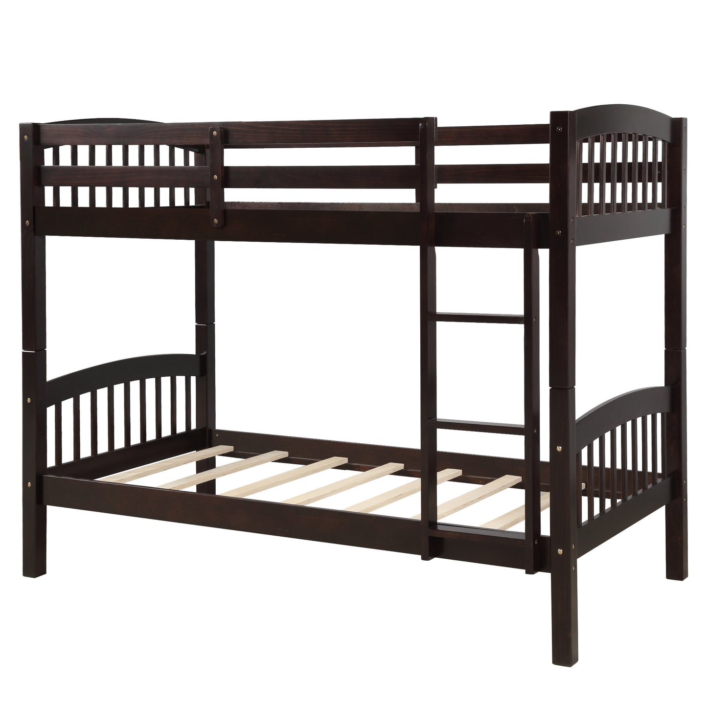 Twin Over Twin Bunk Bed with Ladder,Espresso ( OLD SKU: LP000066AAP)