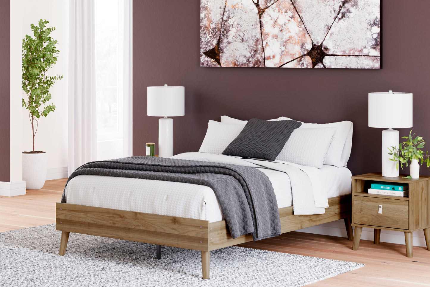 Ashley Aprilyn Honey Contemporary Full Platform Bed EB1187-112