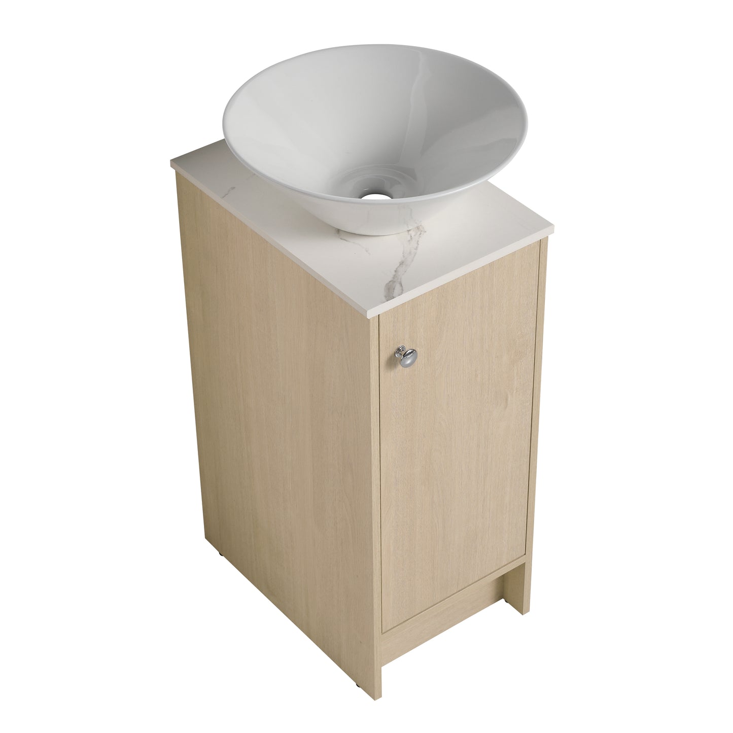 13" Bathroom Vanity with Sink, Freestanding Bathroom Vanity with Soft Close Door and Shelf（Top：BAB217MOWH）