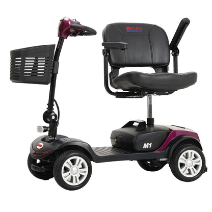 Four wheels Compact Travel Mobility Scooter with 300W Motor for Adult-300lbs, PLUM