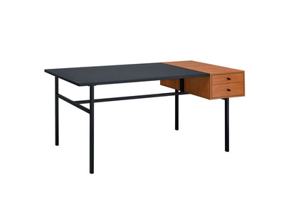 ACME Oaken Desk, Honey Oak & Black 92675