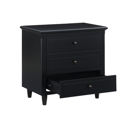 U_STYLE 3-Drawer Nightstand Storage Wood Cabinet