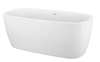 59" 100% Acrylic Freestanding Bathtub，Contemporary Soaking Tub，white Bathtub