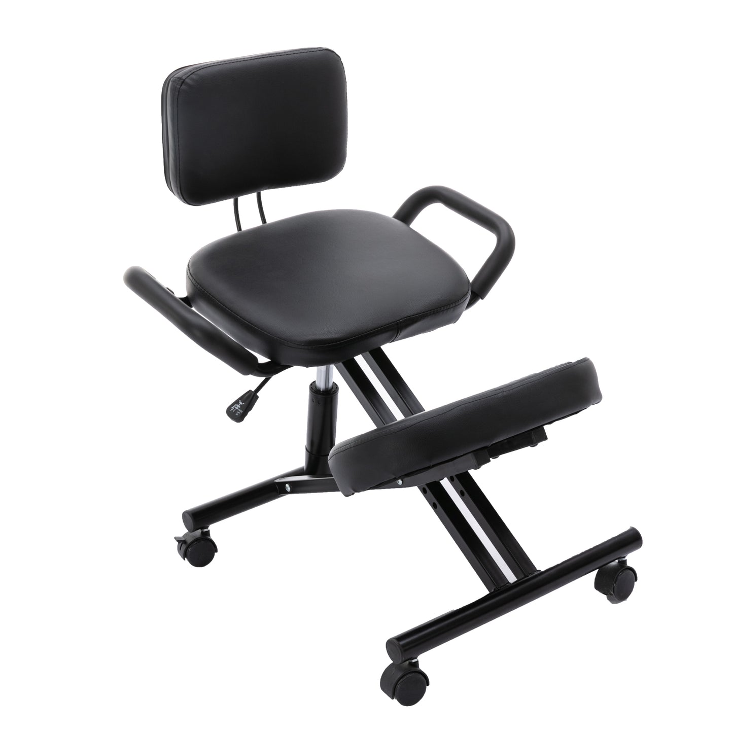 HengMing Ergonomic Kneeling Chair, Office Home Chair with Adjustable Height for Posture Correct, Bad Backs & Neck Pain Relieving, Spine Tension Relief-Thick Comfortable Cushion,Black