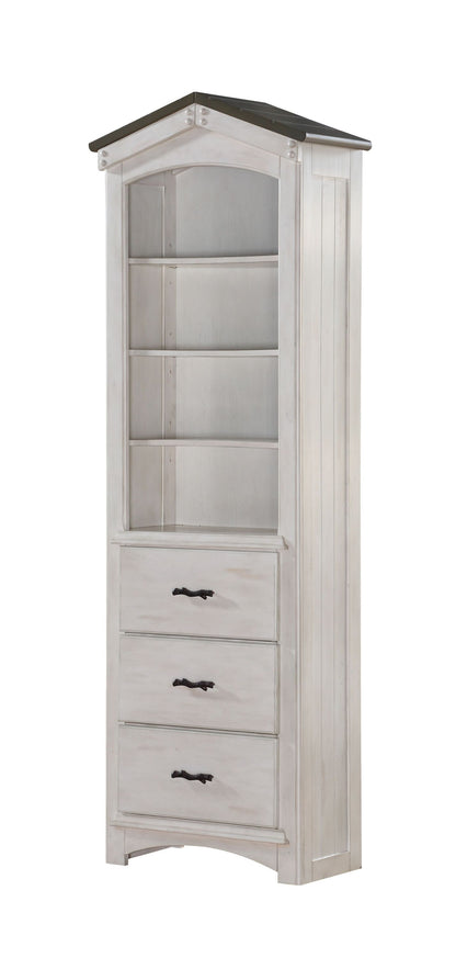 ACME Tree House Bookcase in Weathered White & Washed Gray 37168