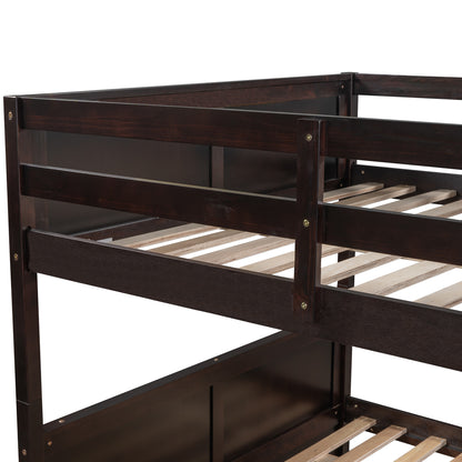 Full Over Full Bunk Bed with Twin Size Trundle, Espresso (old sku: LP000150AAP )