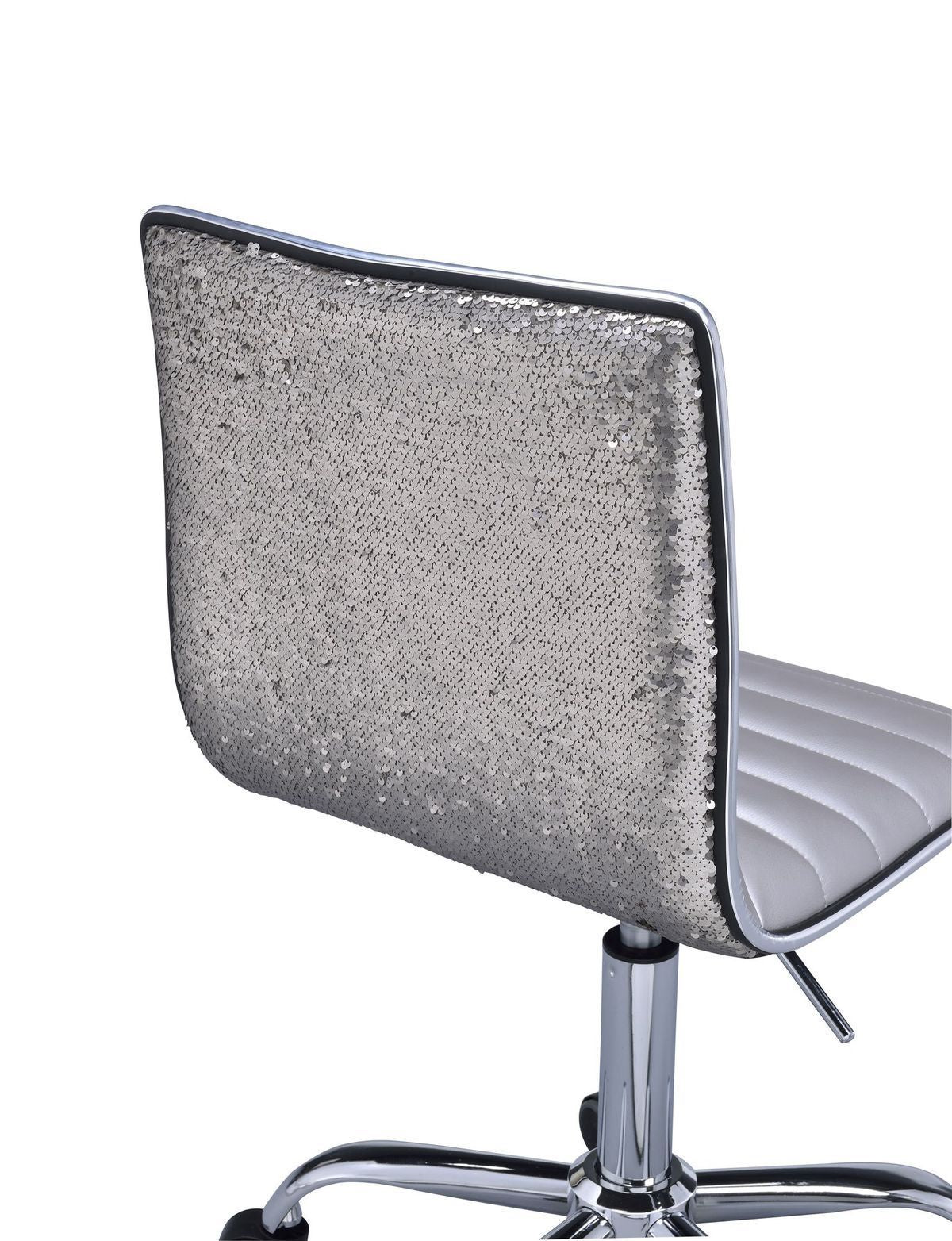 ACME Alessio Office Chair in Silver PU & Chrome 92515