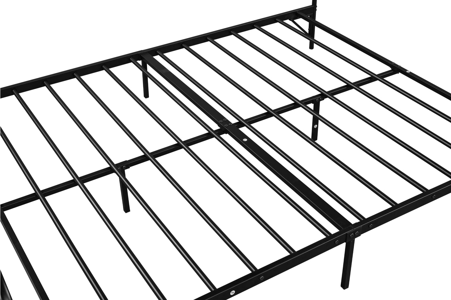 Detachable Queen Anti-Noise Metal Canopy Bed