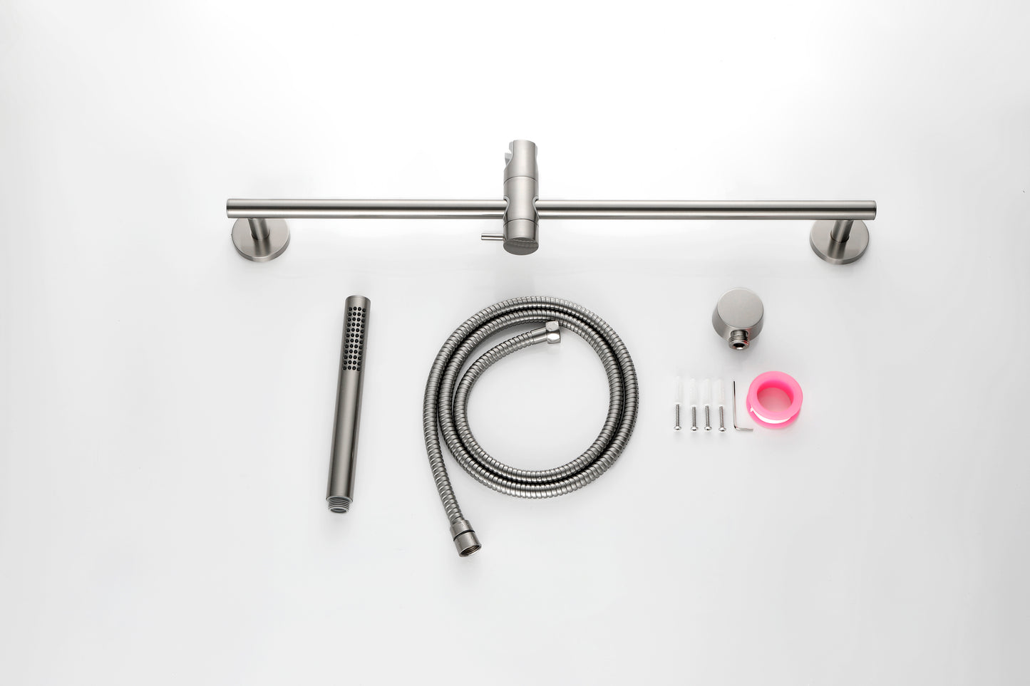 Shower System 10 Inch Square Bathroom Luxury Rain Mixer Shower Combo Set Pressure Balanced Shower System with Shower Head, Hand Shower, Slide Bar, Shower Arm, Hose, and Valve Trim