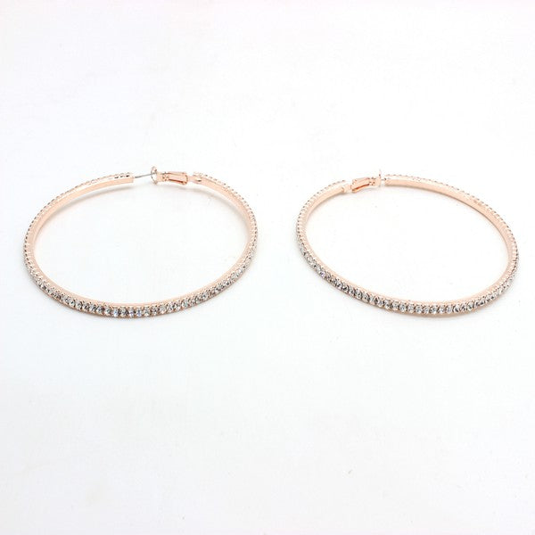 RHINESTONE HOOP 75MM EARRINGS