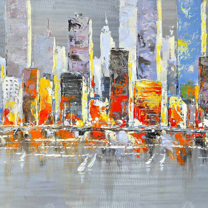 Color splash cityscape - 12x12 Print on canvas