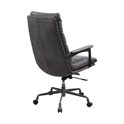 ACME Crursa Office Chair in Gray Top Grain Leather 93170