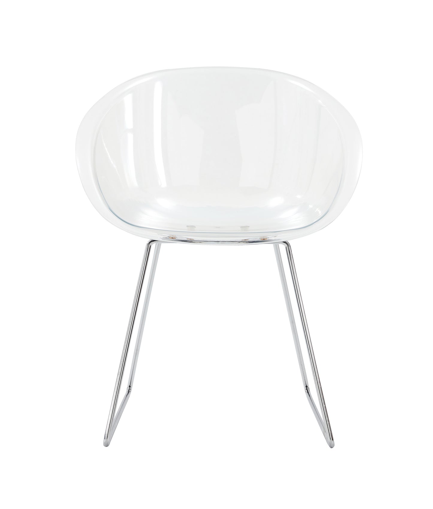 Transparent  Semicircle Side Chair, Dinning Chair, 2 pc per set