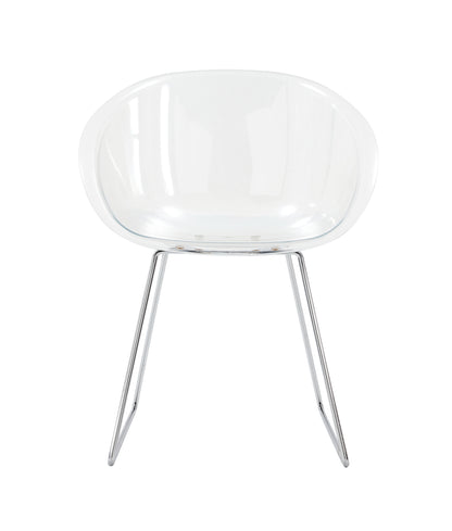 Transparent  Semicircle Side Chair, Dinning Chair, 2 pc per set