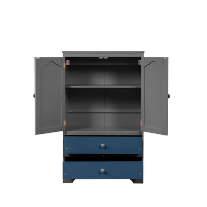 PRACTICAL SIDE CABINET FOR TWO TONE NAVY BLUE WITH GRAY COLOR