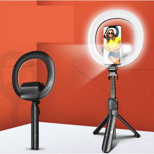 Self Video Portrait Soft Halo Light Stand With Dual LED Light And Bluetooth Remote by VistaShops