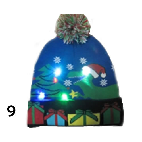 Pom Pom Party Holiday Hats With LED Lights by VistaShops