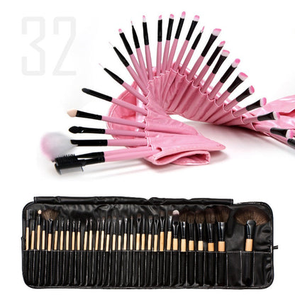 Sculptor 32 Piece High Quality Wooden Makeup Brush Set by VistaShops