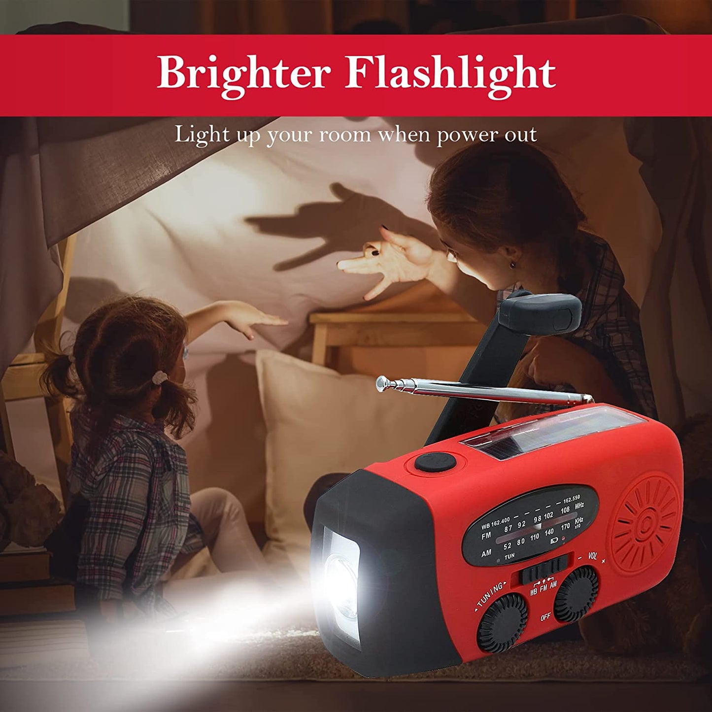 Storm Safe Emergency AM/FM/NOAA Weather Band Radio With Solar Flash Light And Built-in Phone Charger by VistaShops