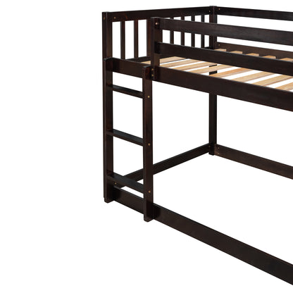 Twin over Twin Bunk Bed with 4 Drawers and 3 Shelves-Espresso（OLD SKU: LP000067AAP）