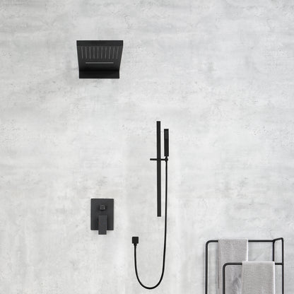 Pressure Balanced Shower System with Shower Head, Hand Shower, Slide Bar, Shower Arm, Hose, and Valve Trim