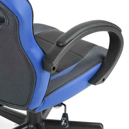 Gaming Office Chair with Fabric Adjustable Swivel, BLACK AND BLUE