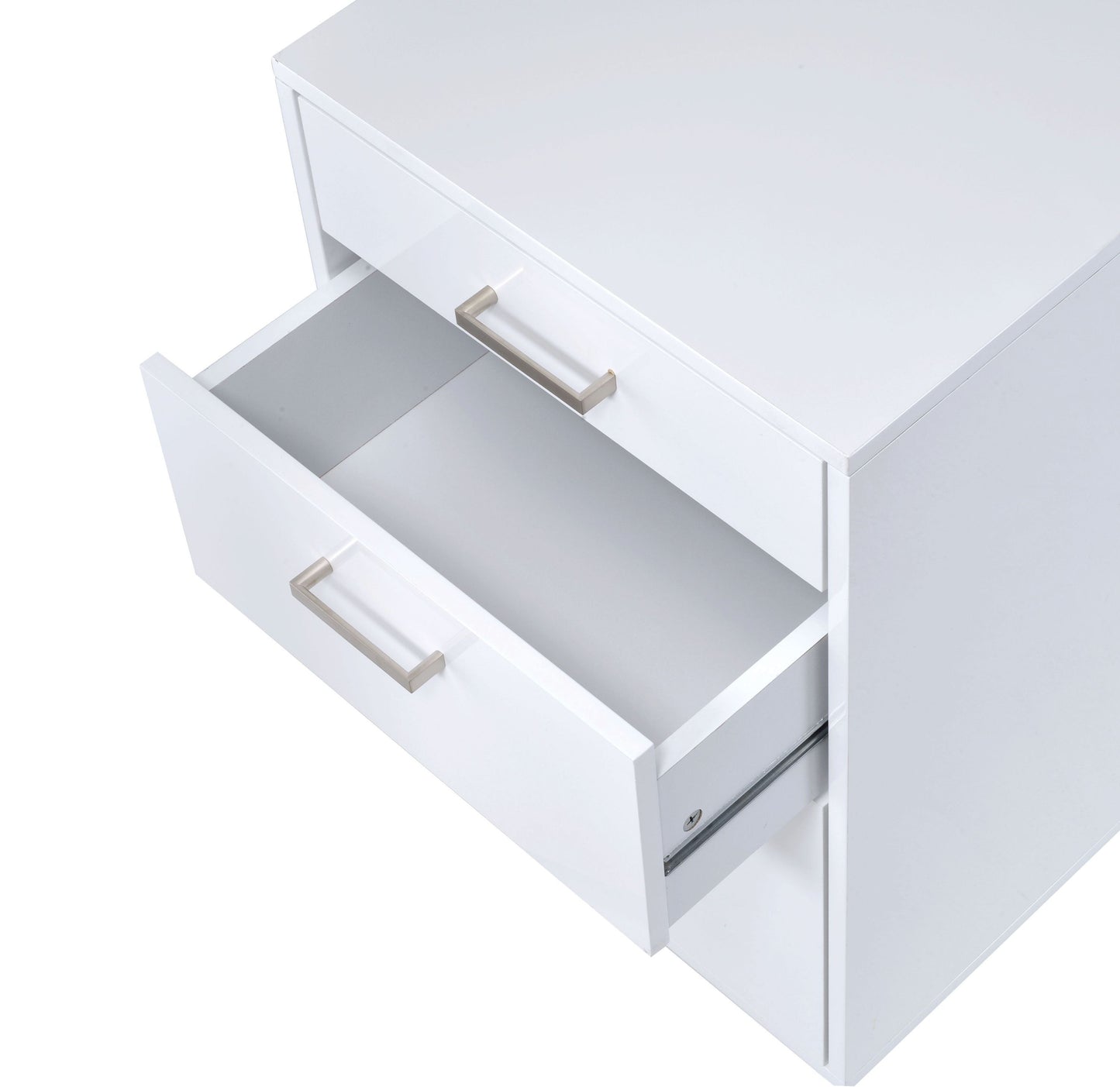 ACME Coleen File Cabinet in White High Gloss & Chrome 92454