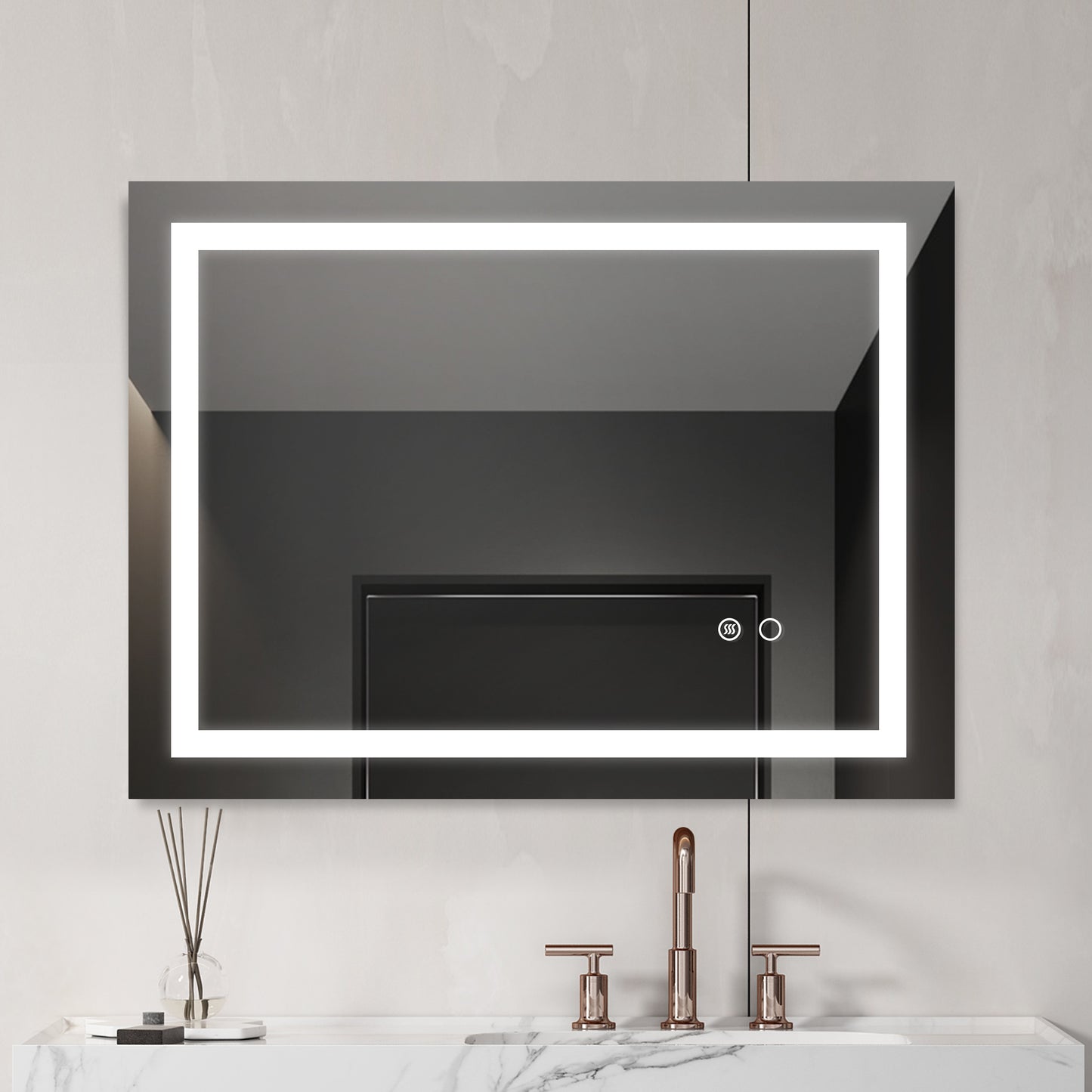 36x 28 Inch LED Mirror Bathroom Vanity Mirrors with Lights, Wall Mounted Anti-Fog Memory Large Dimmable Front Light Makeup Mirror