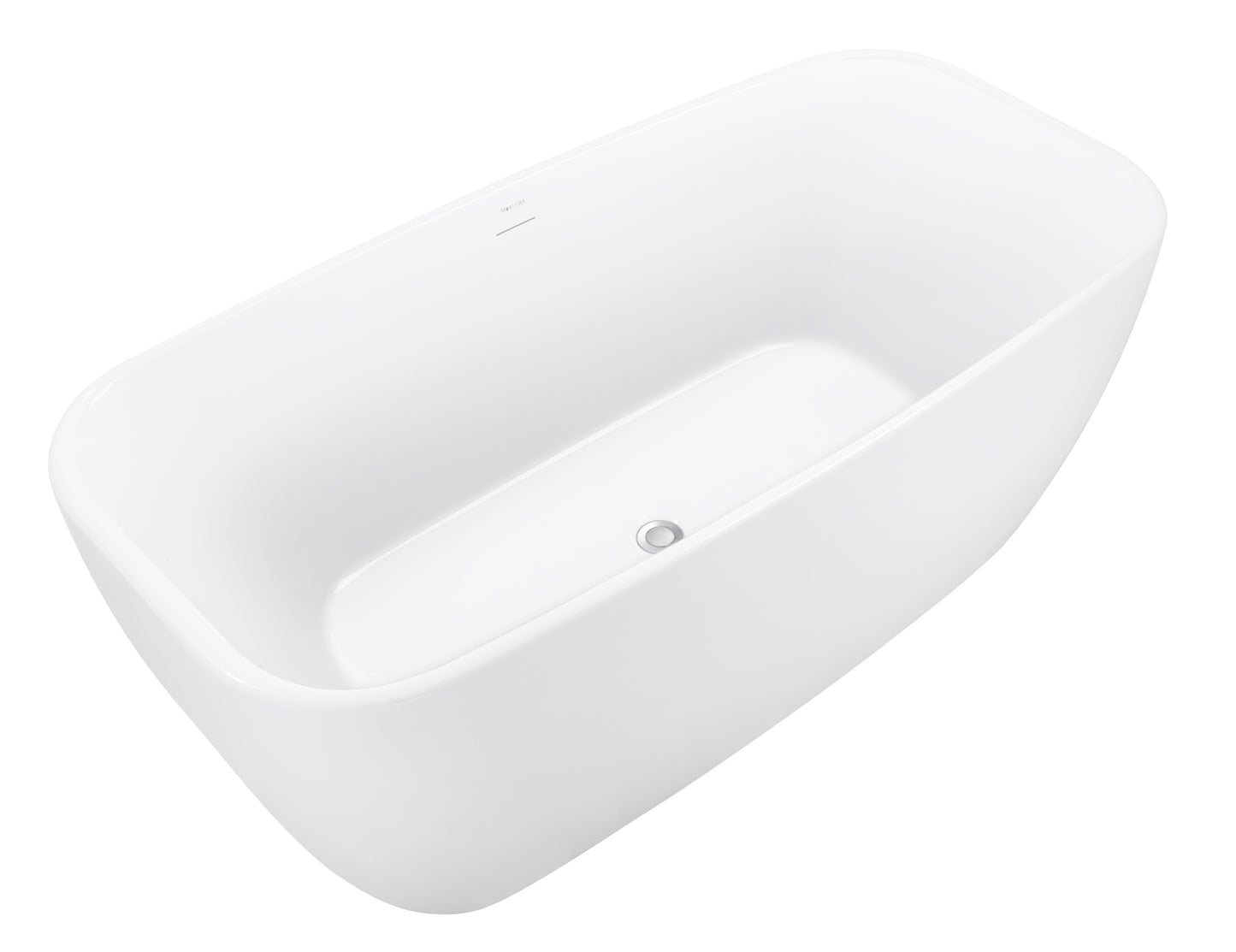 59" 100% Acrylic Freestanding Bathtub，Contemporary Soaking Tub，white bathtub