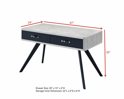 ACME Magna Desk in Faux Concrete & Black 92530