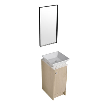 13" Bathroom Vanity with Sink, Freestanding Bathroom Vanity with Soft Close Door and Shelf（Top：BAB101MOWH）