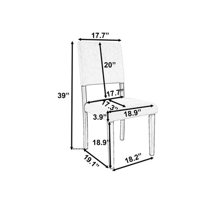 TOPMAX Mid-Century Wood 4 Upholstered Dining Chairs for Small Places, Beige