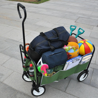 Folding Wagon Garden Shopping Beach Cart (Green)