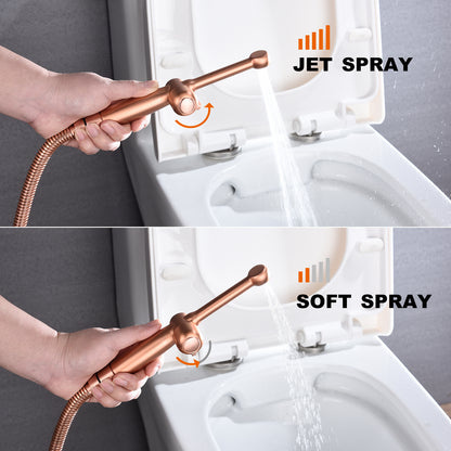 Handheld Bidet Sprayer for Toilet, All Brass Cloth Diaper Toilet Sprayer Bidet Spray Attachment with Bidet Hose, Upgrade Backflow Preventer for Self Cleaning,