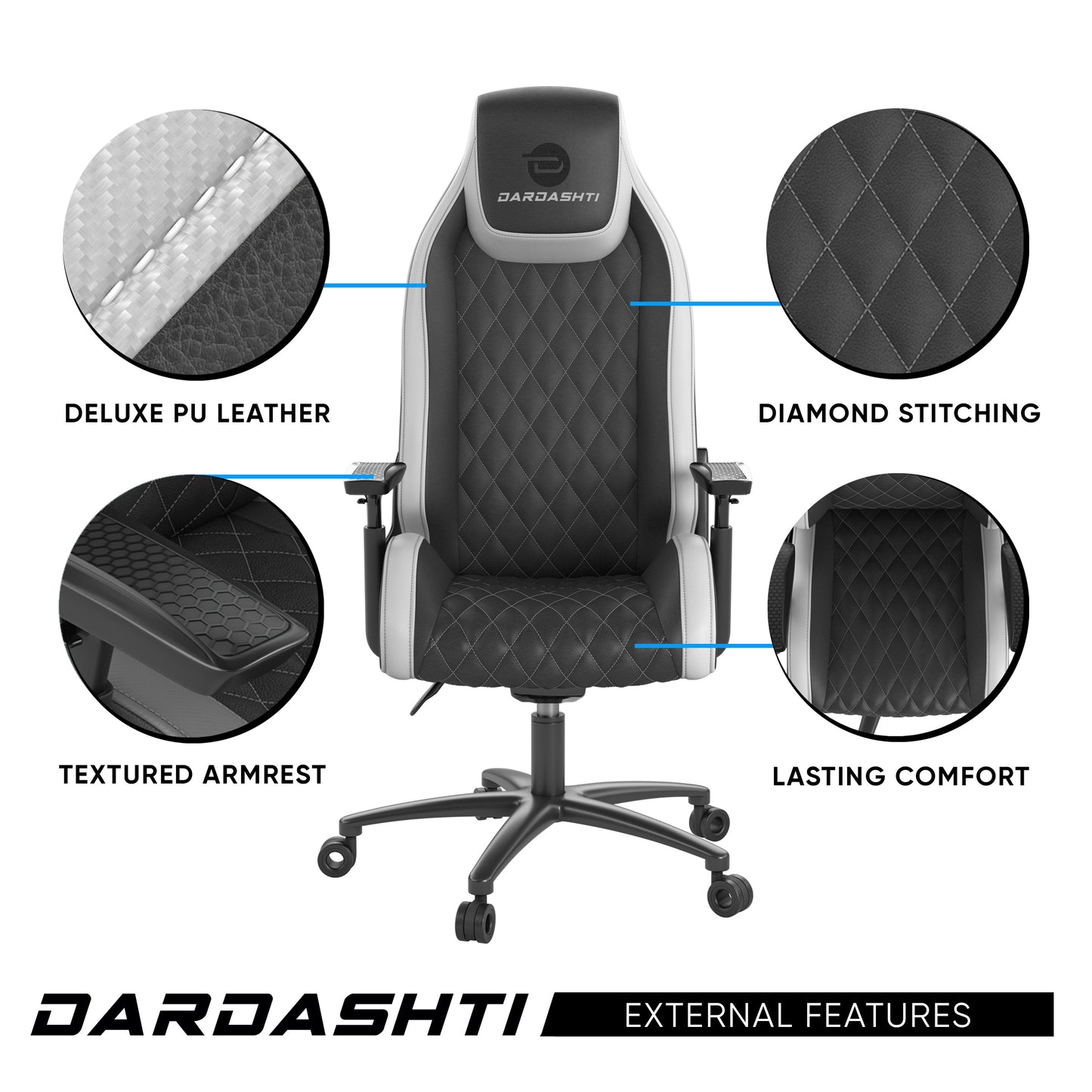Dardashti Gaming Chair - Arctic White