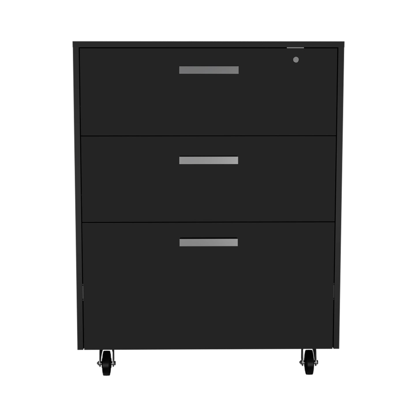 Medford 3-Drawer Rectangle Chest with Caster Black Wengue