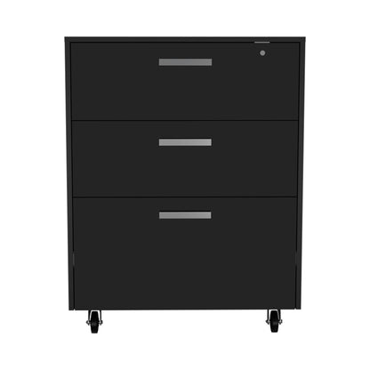 Medford 3-Drawer Rectangle Chest with Caster Black Wengue