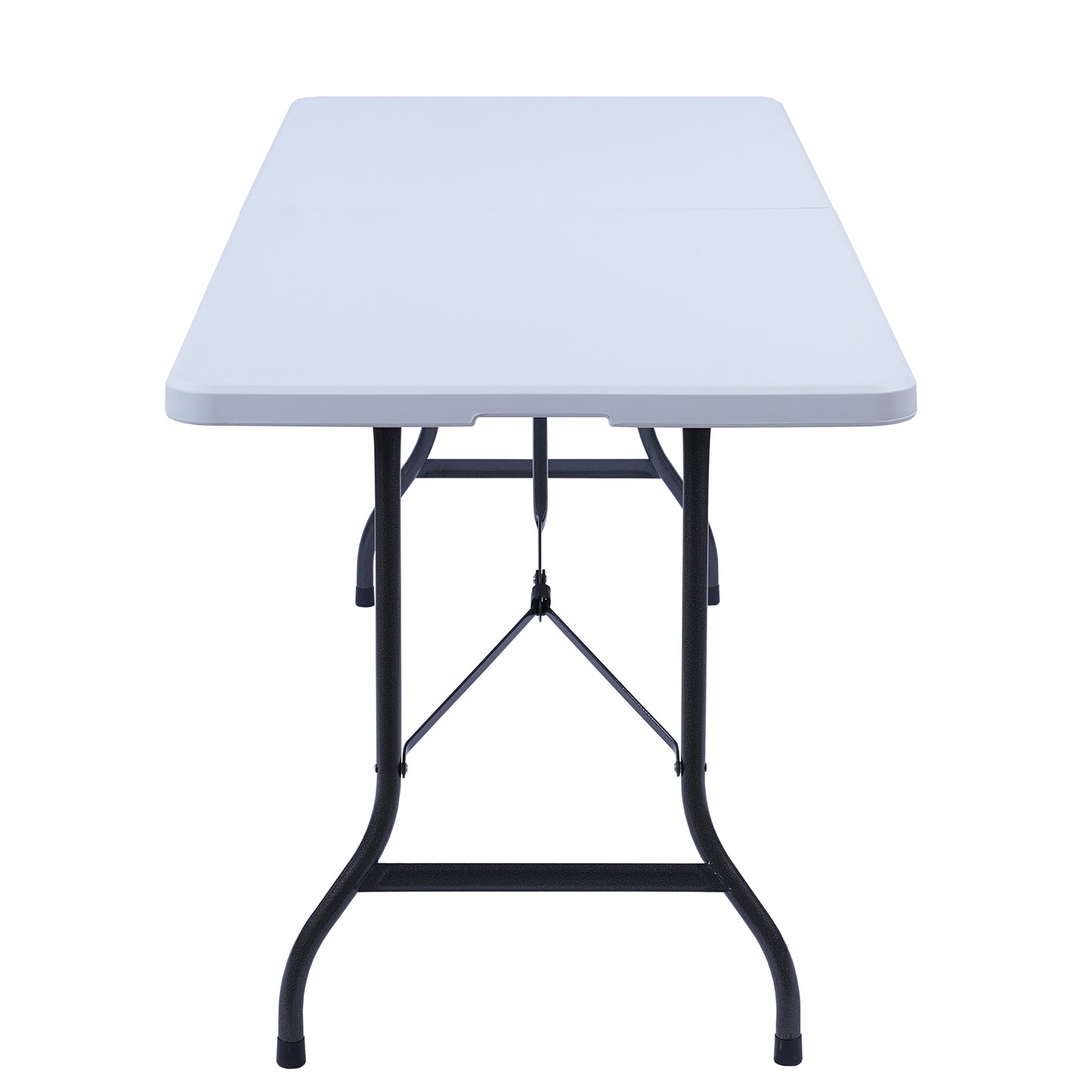 6 Ft Portable Folding Table, Fold-in-Half Plastic Card Table Dinging Table for Camping, Picnic, Kitchen or Outdoor Party Wedding Event